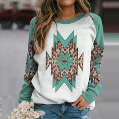 Loose Pullover Street Hipster Print Crew Neck Sweater