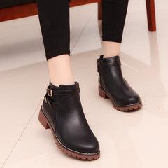 Martin boots with round toe warm leather boots