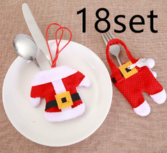 6 pcs New Year Holder Chirstmas Cutlery Knife Fork Cutlery Set Trousers Skirt 2021 Navidad Christmas Christmas Decorations for Home