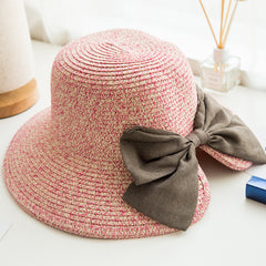 Parent-child Versatile Women's Bow Slit Straw Hat