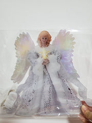 Christmas Tree Decoration Golden Angel Doll Tree Top Star LED Glow