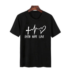 Heartbeat pattern print women's t-shirt