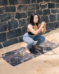 Black Marble Yoga ECO Towel