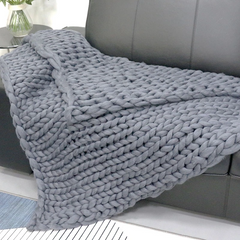 Hand woven woolen blanket  Soft Chenille Blanket