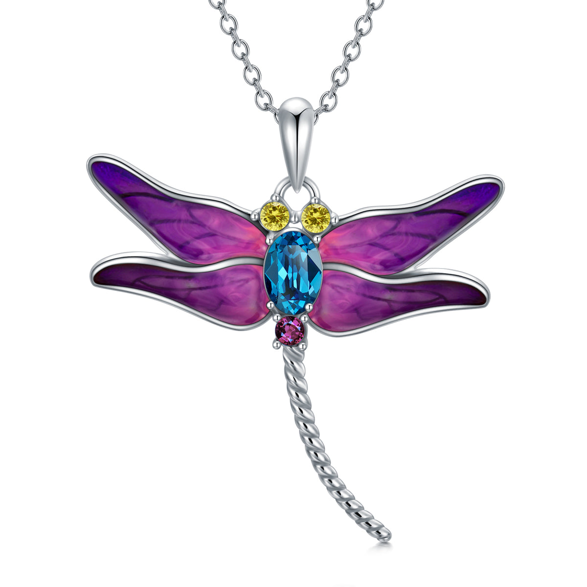 Dragonfly Necklace 925 Sterling Silver Dragonfly Pendant Necklaces with Crystal Jewelry Birthday Gifts for Women Teen Girls