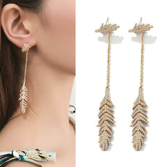 Silver Post Feather Earrings
