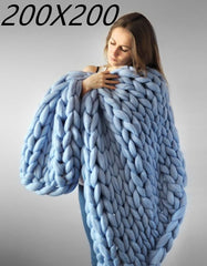 Hand woven woolen blanket  Soft Chenille Blanket