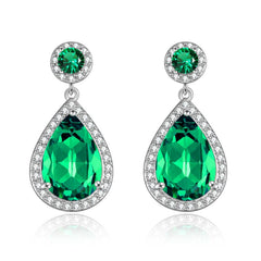 Sterling Silver Emerald Stud Earrings Jewelry
