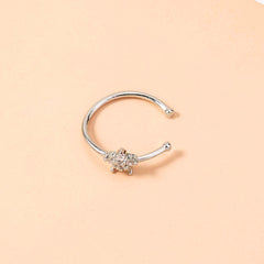Insta Star Nose Ring Piercing Accessories Fashion Zircon Nose Nail Nose Decoration Female