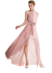 Sexy Lace-Up Dress With Split Halterneck Stitching