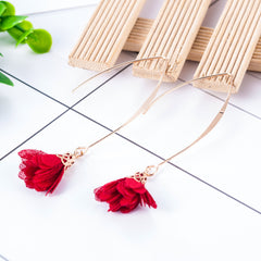 Creative Earrings Fabric Rose Pendant