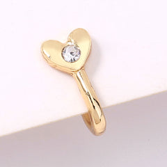 Personality Wind Love Piercing Heart-shaped False Nose Ring With Diamonds