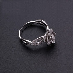 ManRiver Flower Shape Rings for Women - Full Rhinestone Studded Micron-Inlaid Zircon Rings Jewelry Gifts Size 6-10