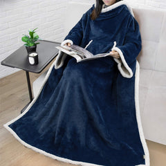 Sofa Plush Wearable Blanket Magnetic Buckle TV Blanket