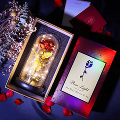 GUCED Forever Flower Red Glass Rose, Valentines Day