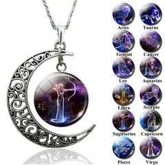 Zodiac Signs Moon Necklace - FLUKLY STORE