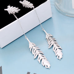 Silver Post Feather Earrings