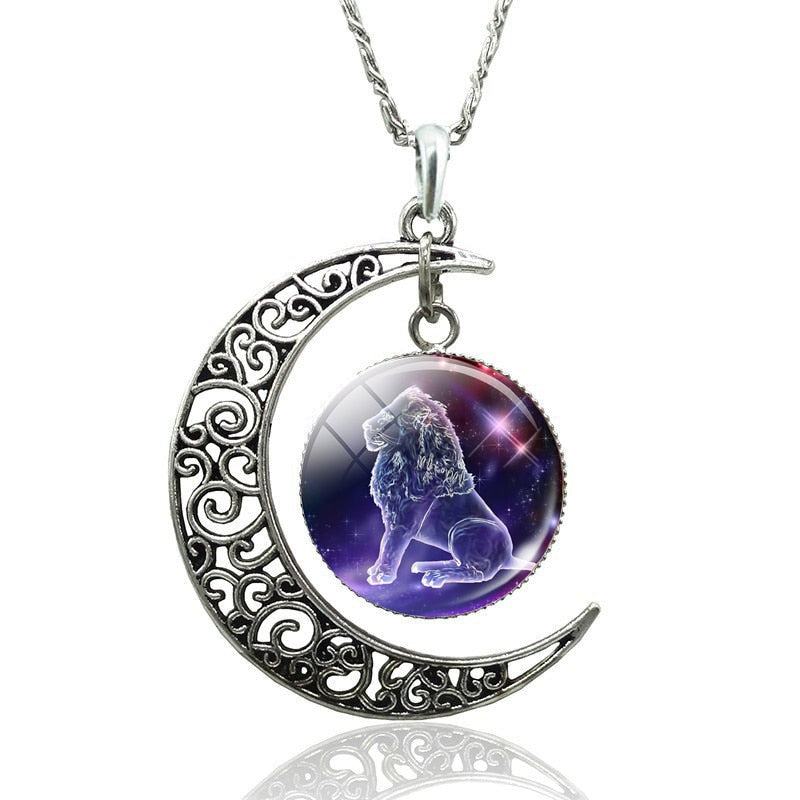 Zodiac Signs Moon Necklace - FLUKLY STORE