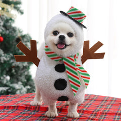 New Dog Christmas Pet Clothes Standing Snowman