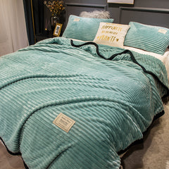 Solid Color Velvet Duvet Cover For Household Winter Warmth Thick Bedding Set Bedroom Set