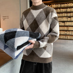 Young Handsome Half Turtleneck Sweater Men's Knitwear Trend Men's Clothing