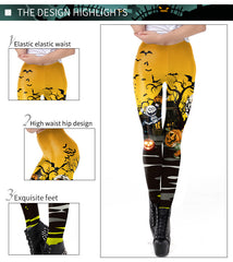 Halloween Costume Horror Ladies Skull Print Leggings