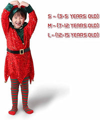 Christmas Kids Clothes Cute Sequin Elf Costumes