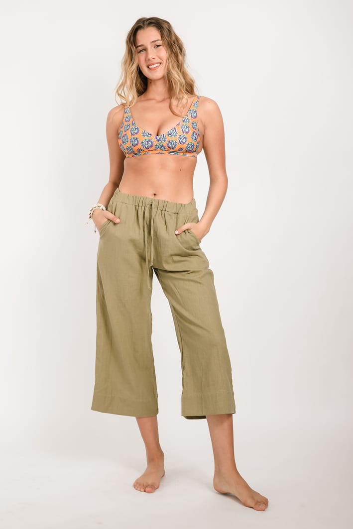 Linen Pants - Olive